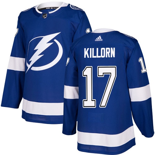 Adidas Men Tampa Bay Lightning 17 Alex Killorn Blue Home Authentic Stitched NHL Jersey